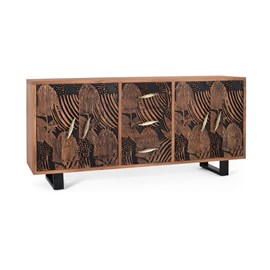 Bahut 3 tiroirs fer marron - iris