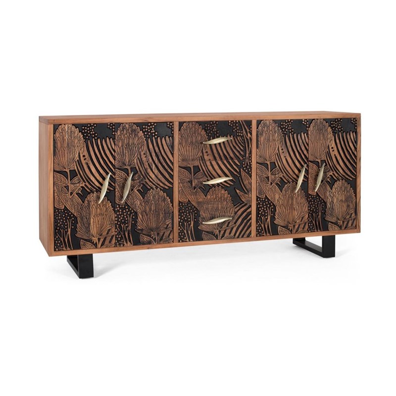 Décoration d'autrefois - Bahut 3 tiroirs fer marron - iris