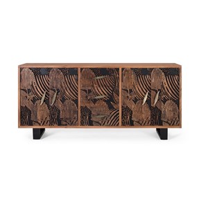 Bahut 3 tiroirs fer marron - iris