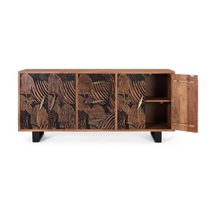 Bahut 3 tiroirs fer marron - iris