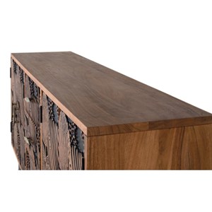 Bahut 3 tiroirs fer marron - iris