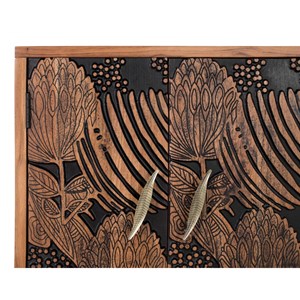 Bahut 3 tiroirs fer marron - iris