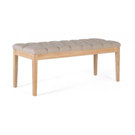 Banc 2 places tissu marron - décoration