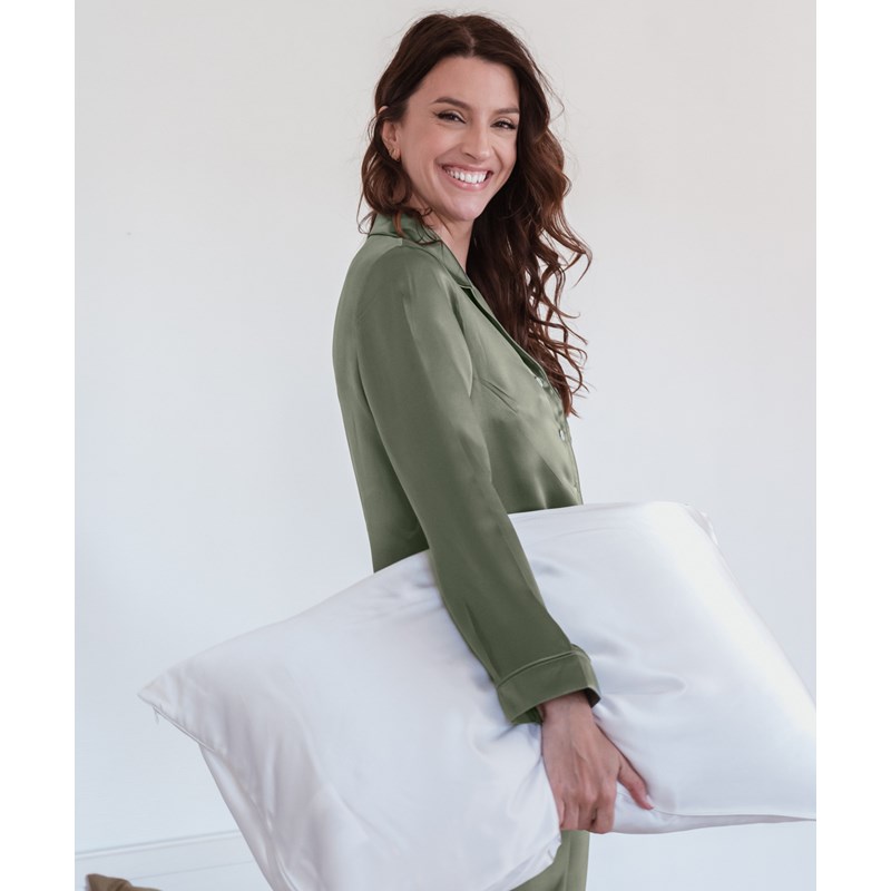 Emily's Pillow - Taie d'oreiller en soie blanc 51x76