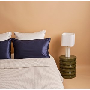 Taie d'oreiller en soie bleu nuit 51x76