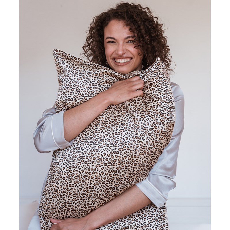 Emily's Pillow - Taie d'oreiller en soie léopard 51x76