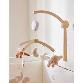 Mobile musical, bras en bois -...
