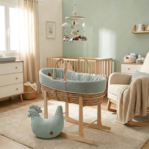 Couffin bébé matelas drap jeanne vert