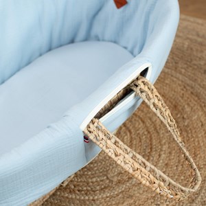 Couffin bébé matelas drap jeanne bleu