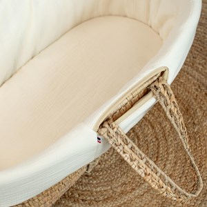 Couffin bébé matelas drap jeanne écru