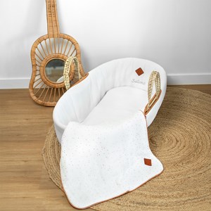 Couffin bébé matelas drap jeanne blanc