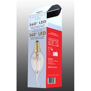 Ampoule e14 led coup de vent filament dr