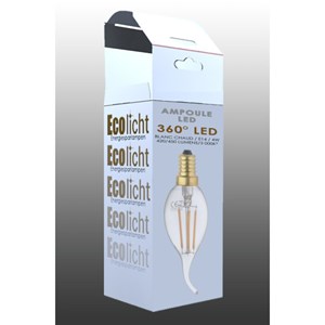 Ampoule e14 led coup de vent filament dr