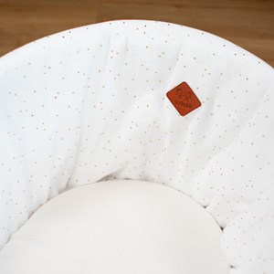 Couffin bébé pois dorés matelas blanc à