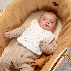 Couffin bébé pois dorés matelas vert à