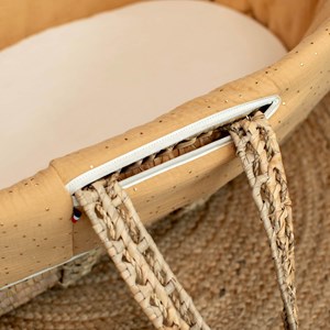 Couffin bébé pois dorés matelas camel à