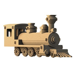 3d sculpture puzzle en carton locomotive