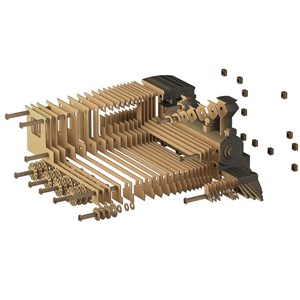 3d sculpture puzzle en carton locomotive