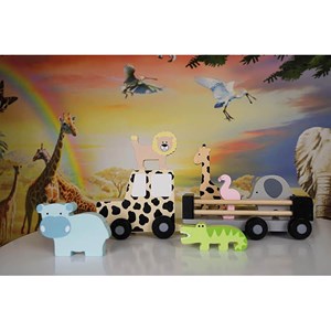 Jouet bois grande voiture jeep safari