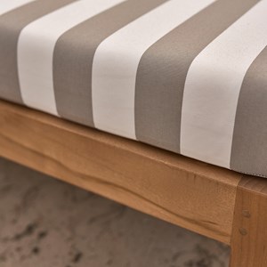 Fauteuil de jardin en teck massif rayé