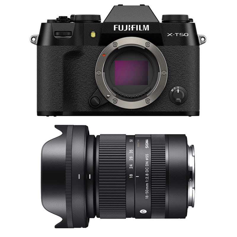 Fujifilm x-t50 noir + sigma 18-50