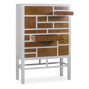 Commode 18 tiroirs bronze bronze blanc -