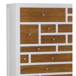 Commode 18 tiroirs bronze bronze blanc -