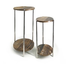 Lot de 2 consoles bois marron -