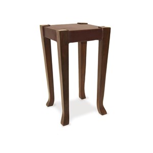 Lot de 2 consoles cuir bois marron -