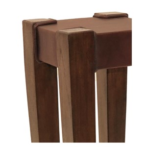 Lot de 2 consoles cuir bois marron -