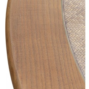 Table à manger rotin verre marron -