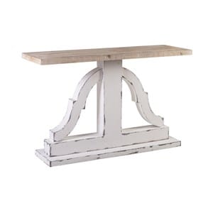 Console bois mdf blanc 122x38x77cm -