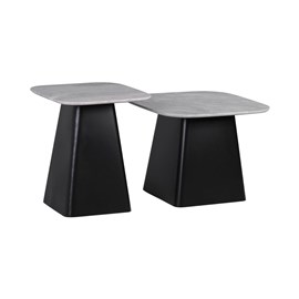 Lot de 2 tables basses céramique fer