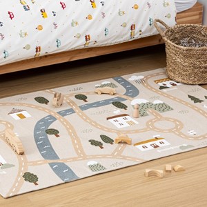 Tapis pour enfant route en coton