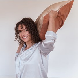 Taie d'oreiller en soie et lin 51x76