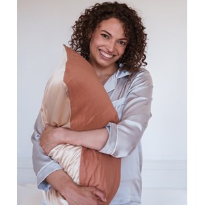 Taie d'oreiller en soie et lin 51x76