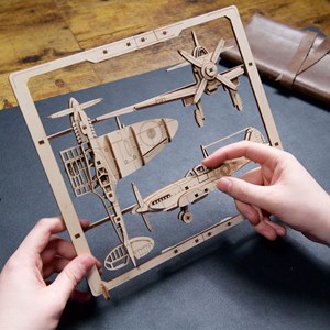 Avion chasse puzzle 2.5d puzzle bois