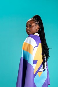 Deguisement cape super hero violet