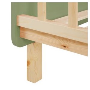 Lit à barreaux 90x200 vert sommier