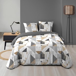 Housse de couette 240x220 + 2 taies trig