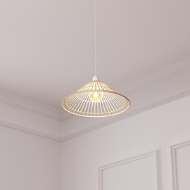 Suspension cône en bambou naturel