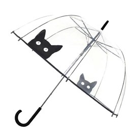 Parapluie long transparent auto chat