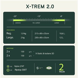 Sac de couchage expédition large noir