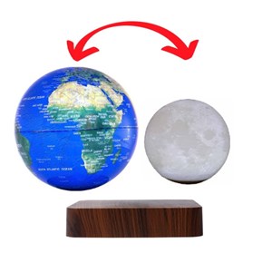 Globes duo terre & lune en lévitation ma