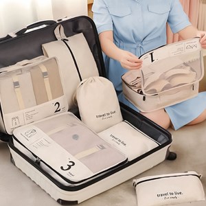 Organisateur de voyage, 7 pièces - noir