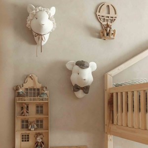 Trophée mural souris edouard lin bébé