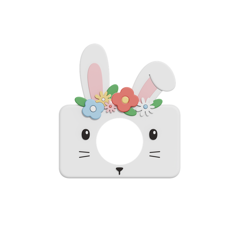 Housse en silicone lapin des fleurs