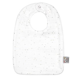 Bavoir en gaze de coton jeanne blanc à