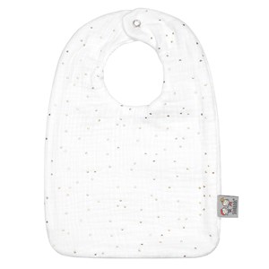 Bavoir en gaze de coton jeanne blanc à