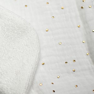 Bavoir en gaze de coton jeanne blanc à